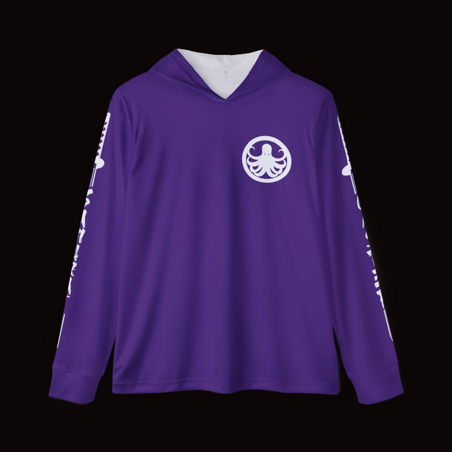 Moisture-Wicking Hoodie Purple Ulua (Trevally) Design