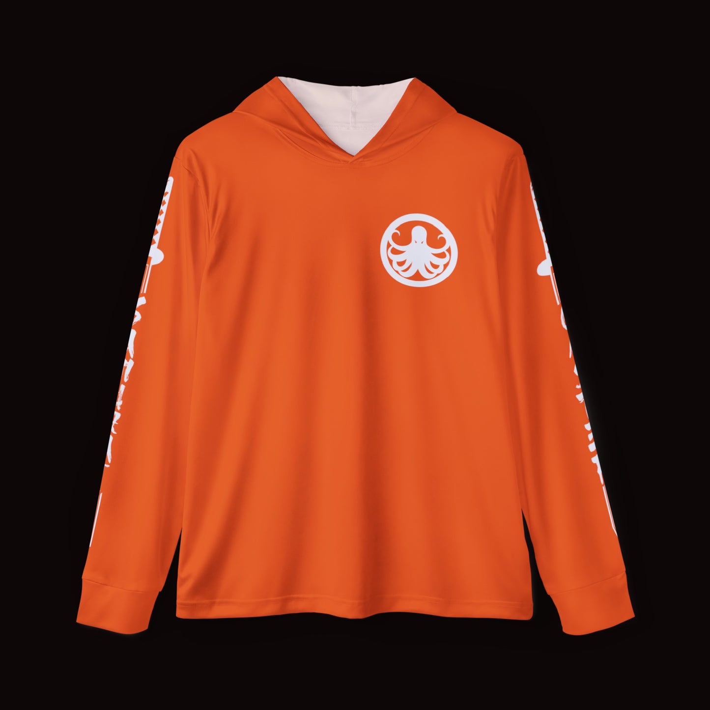 Moisture-Wicking Hoodie Orange Ulua (Trevally) Design