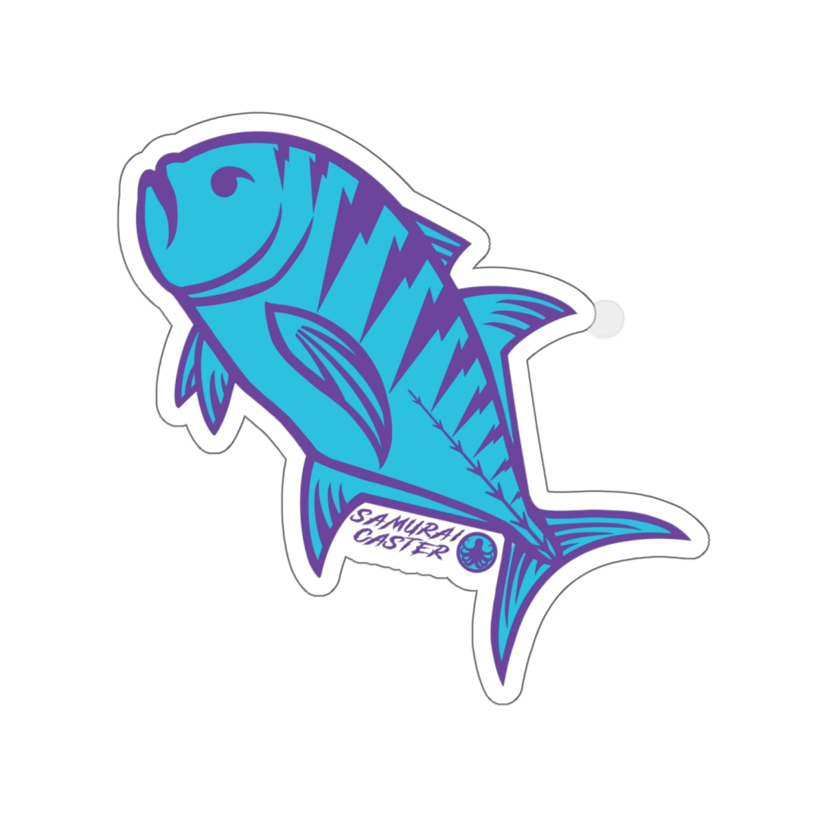 Samurai Caster Logo Blue Ulua Die-Cut Sticker