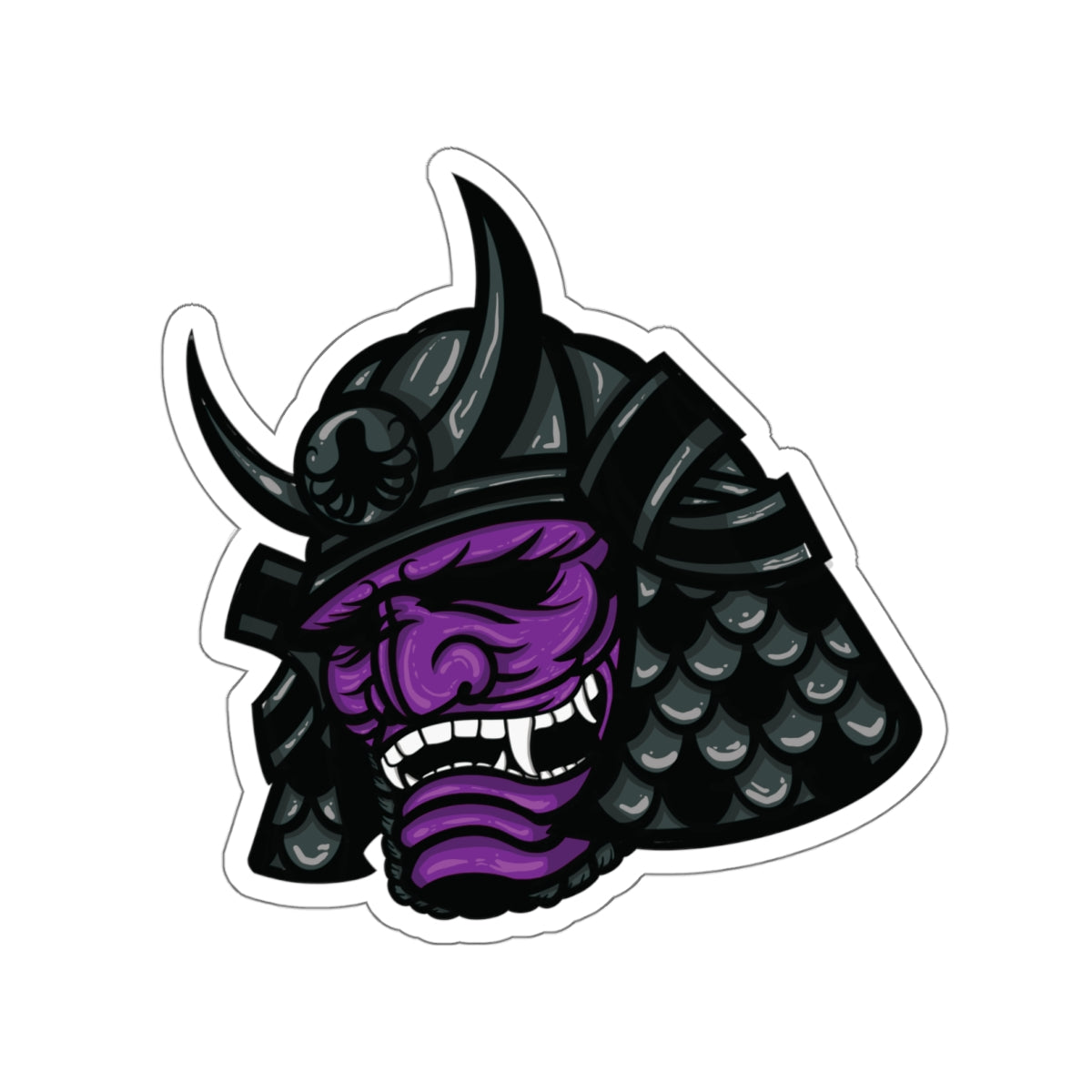 Samurai Caster Purple Helmet Logo Die-Cut Sticker