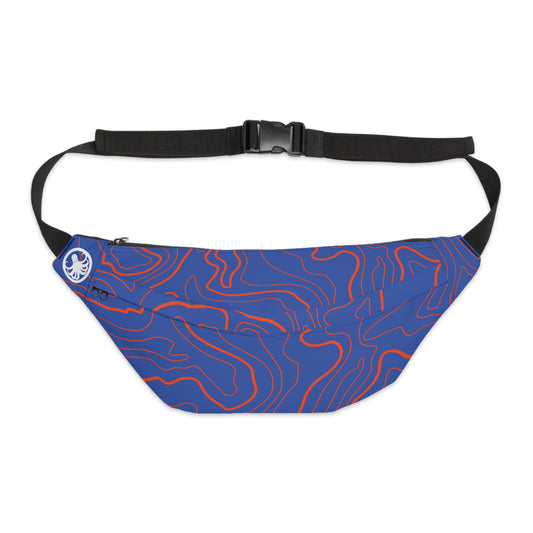 X-Large Fanny Pack Blue Topographic Camo