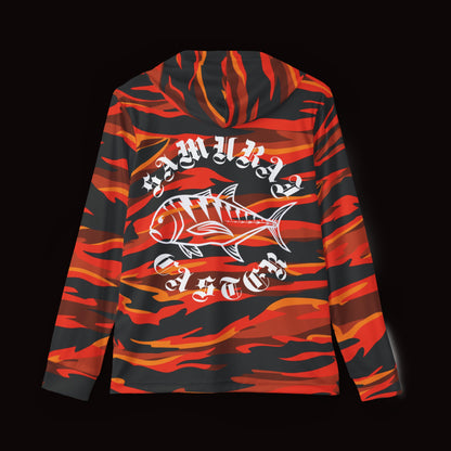 Moisture-Wicking Hoodie Orange Tiger Camo