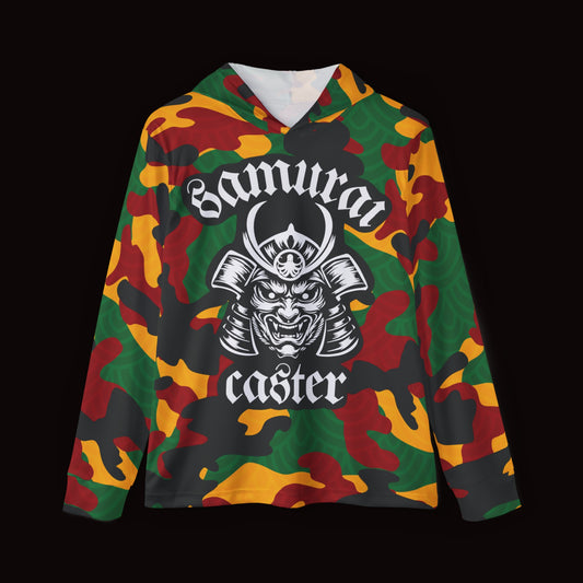 Moisture-Wicking Hoodie Rasta Fish Scale Camo Samurai Helmet