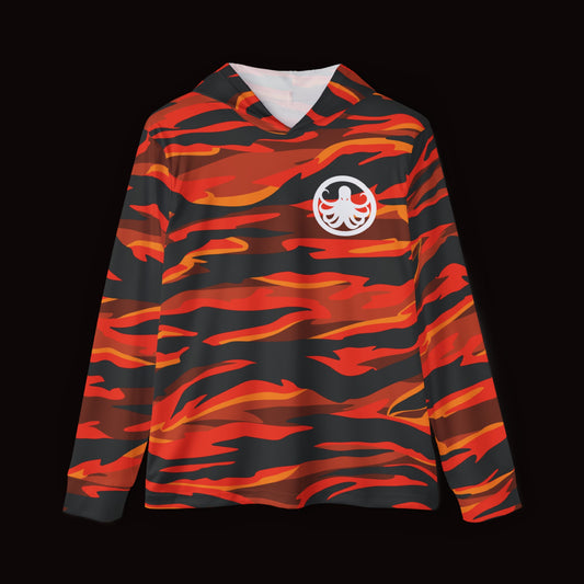 Moisture-Wicking Hoodie Orange Tiger Camo