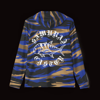 Moisture-Wicking Hoodie Blue Tiger Camo