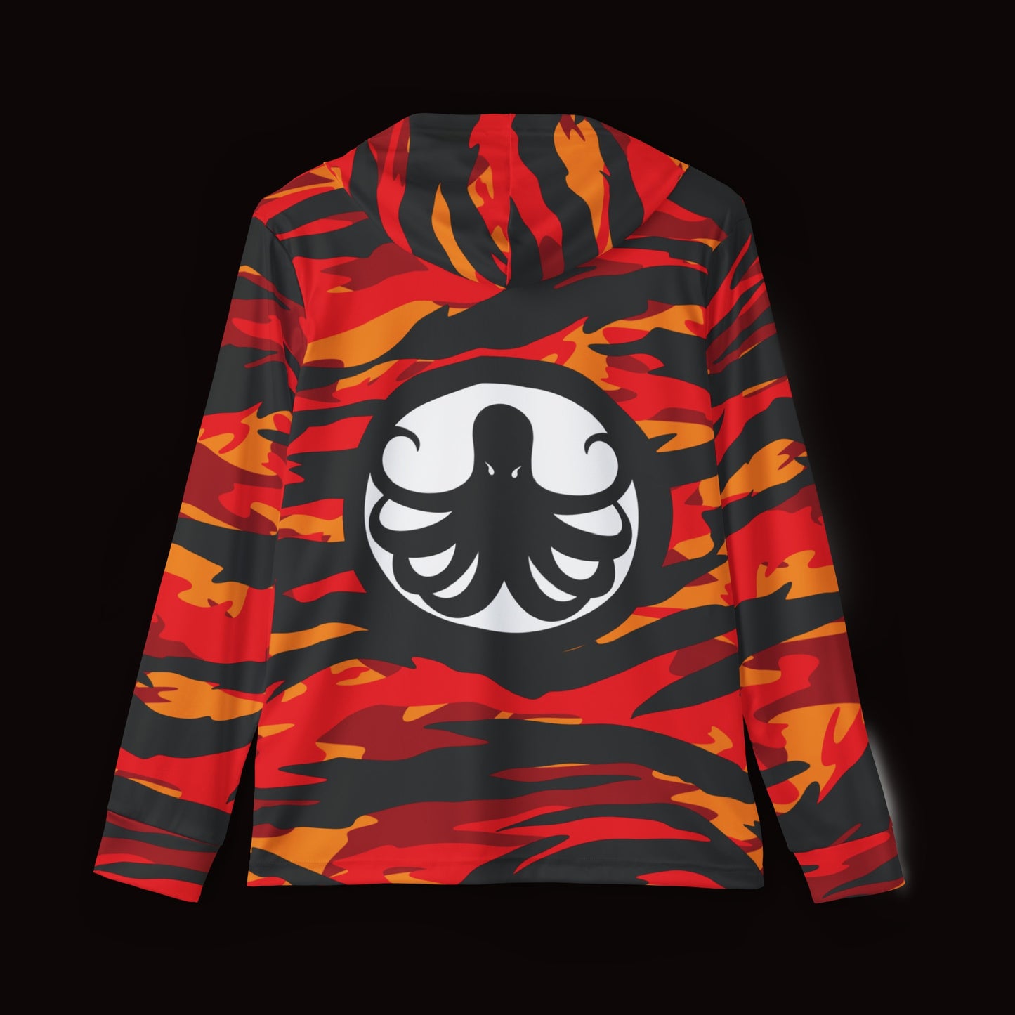 Moisture-Wicking Hoodie Red Tiger Camo Samurai Helmet