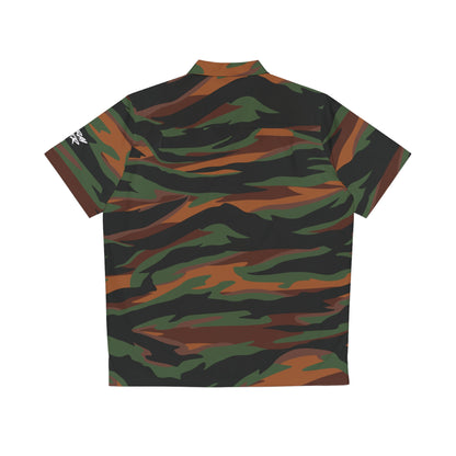 Button Down Shirt Green Tiger Camo