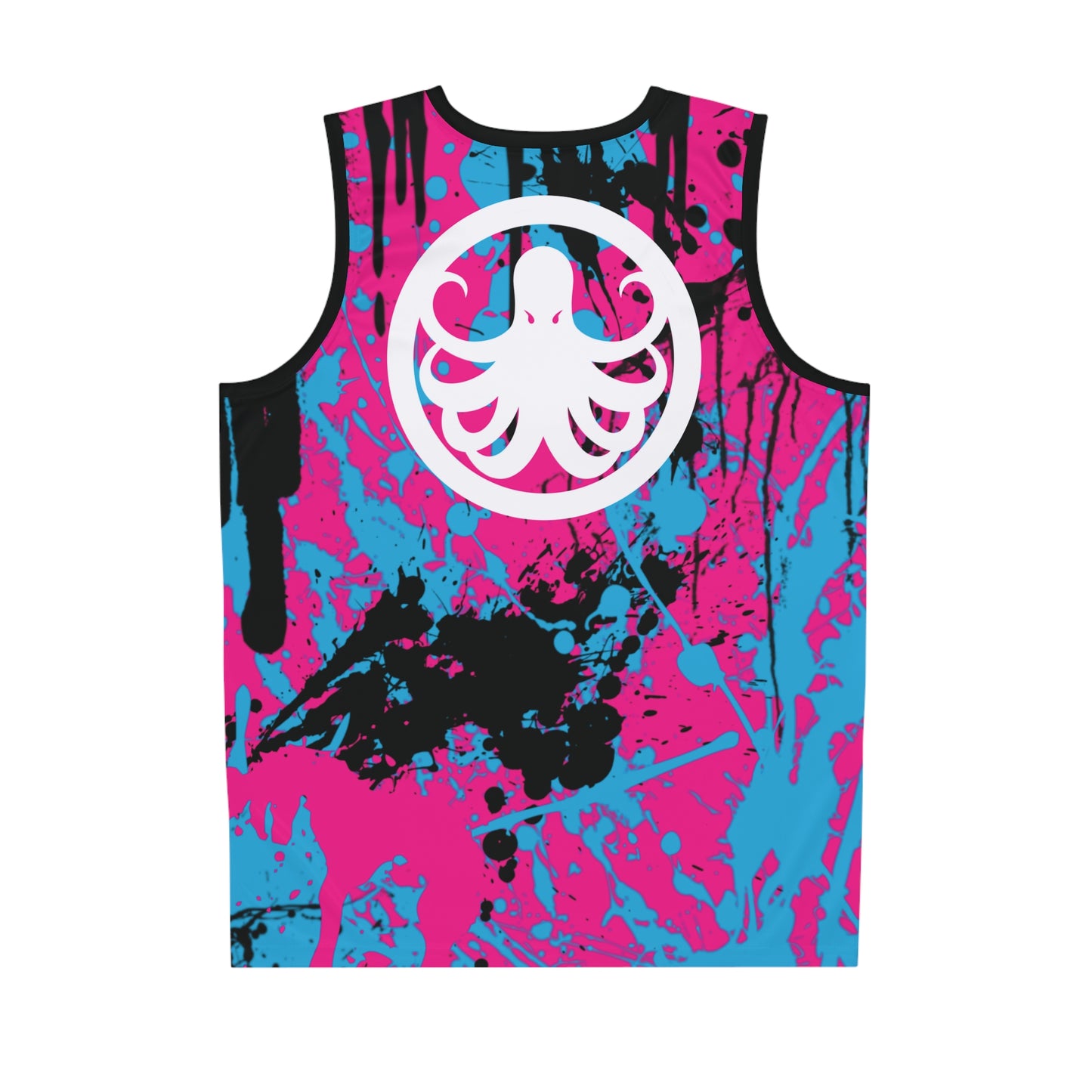 Moisture-wicking Jersey Pink Splatter Paint Design