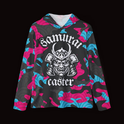 Moisture-Wicking Hoodie Pink Fish Scale Camo Samurai Helmet