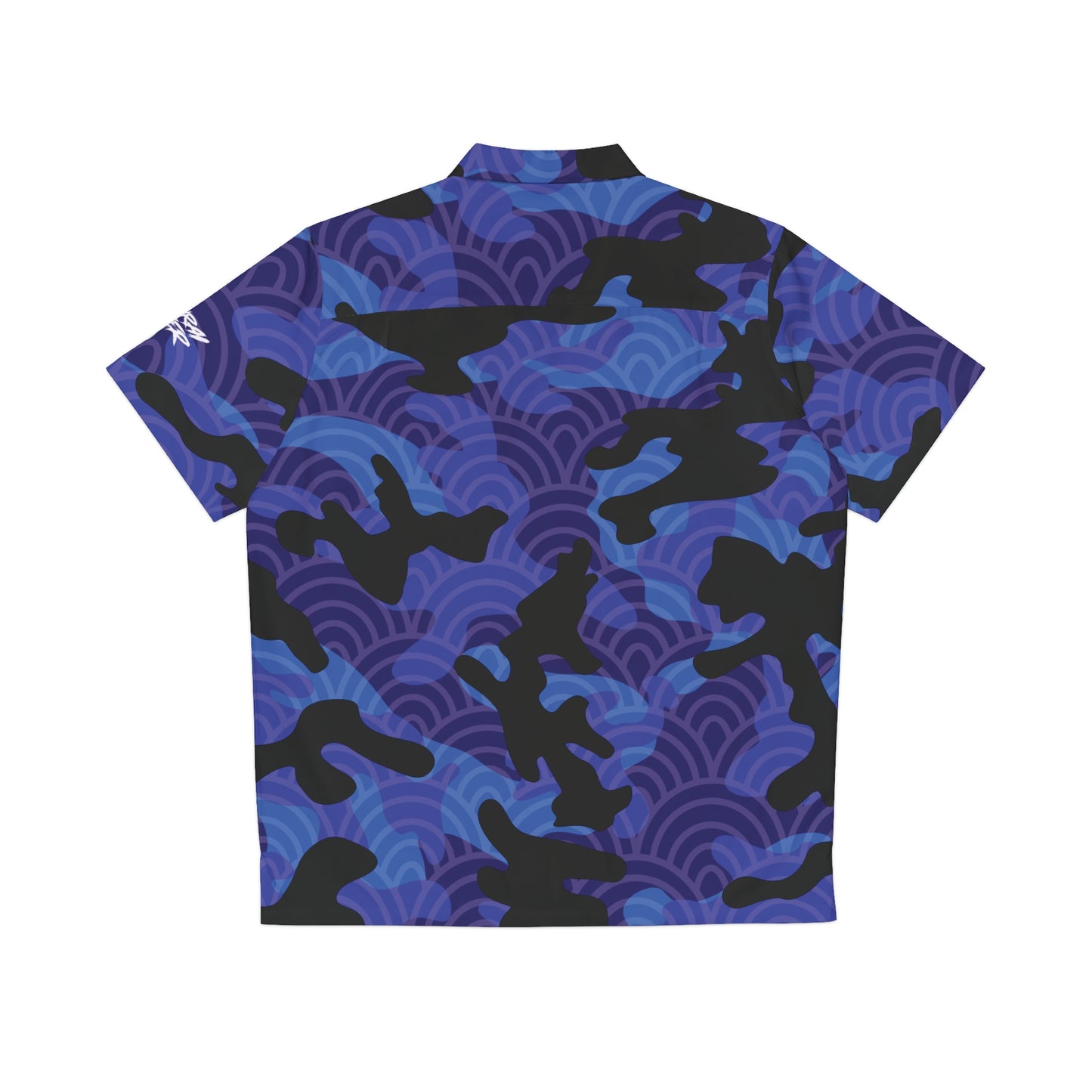 Button Down Shirt Blue Fish Scale Camo