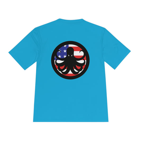 Moisture Wicking Tee Samurai USA Flag Logo Design