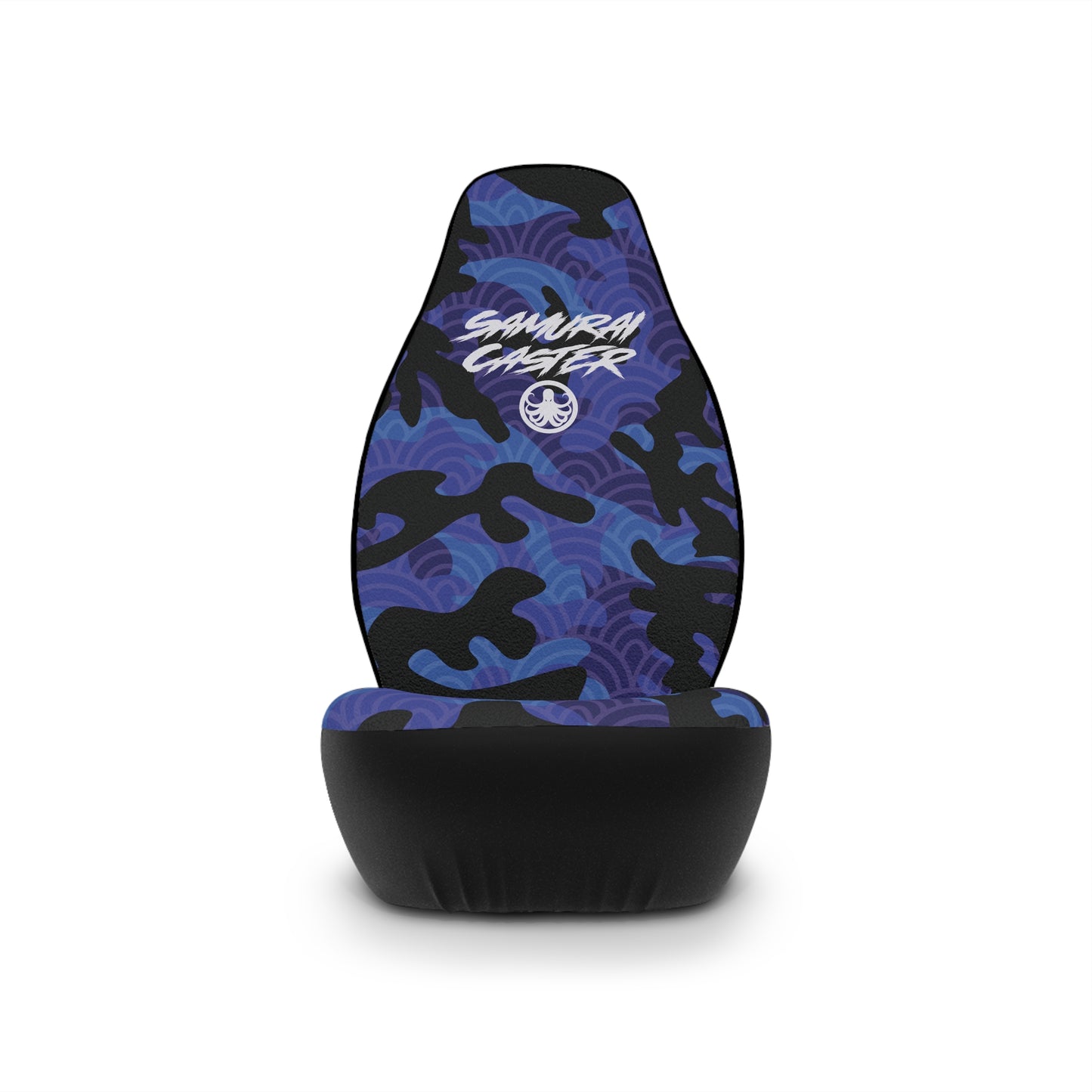 Seat Cover Blue Woodland Fish Scale Camo