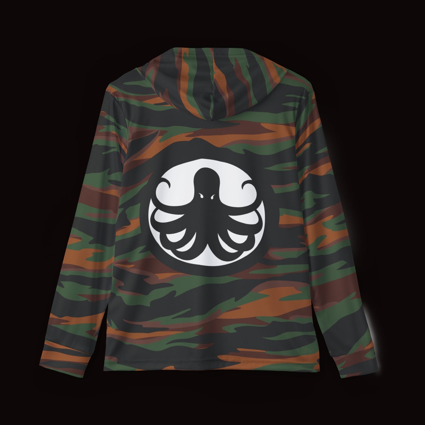 Moisture-Wicking Hoodie Green Tiger Camo Samurai Helmet