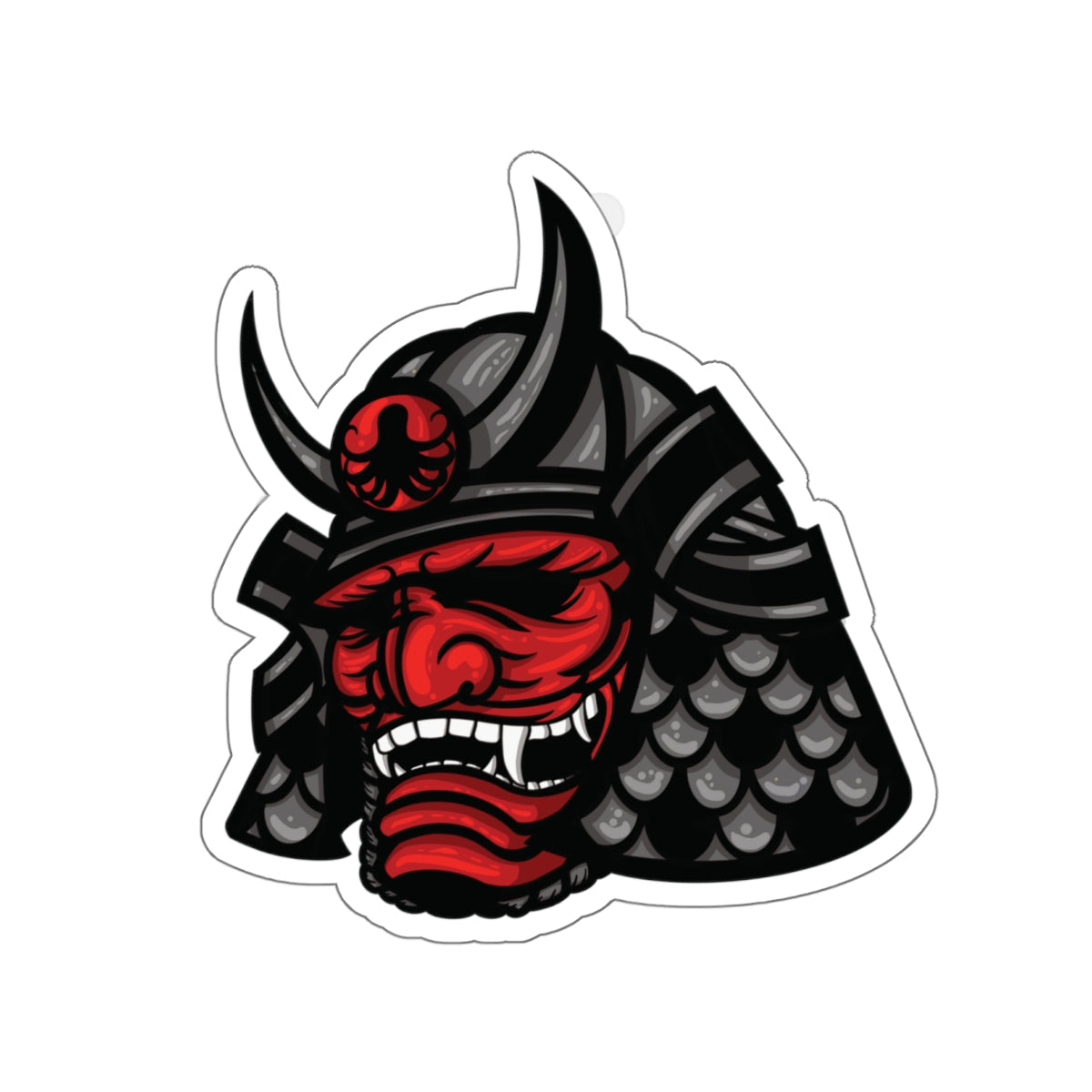 Samurai Caster Red Helmet Logo Die-Cut Sticker