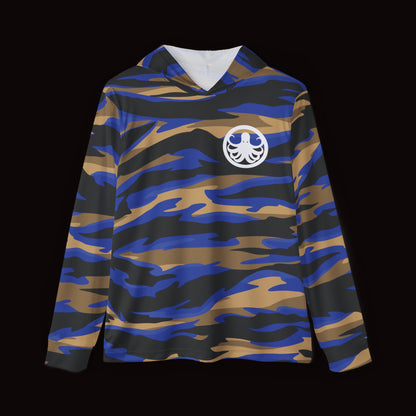 Moisture-Wicking Hoodie Blue Tiger Camo