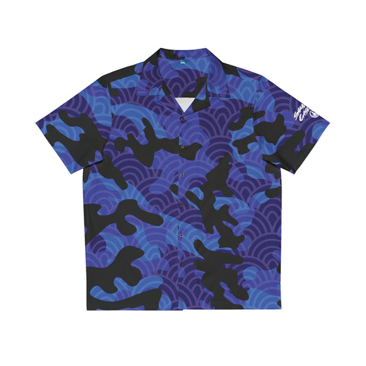 Button Down Shirt Blue Fish Scale Camo