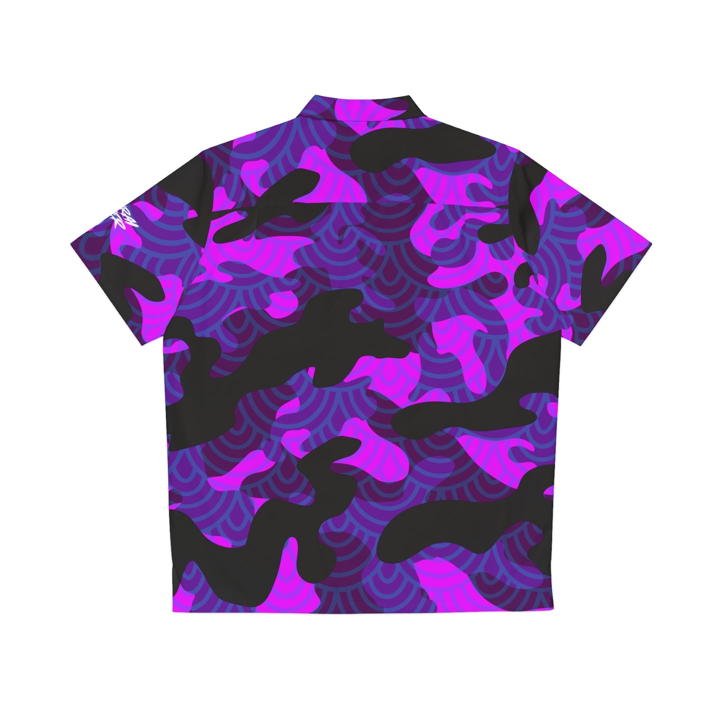 Button Down Shirt Purple Fish Scale Camo