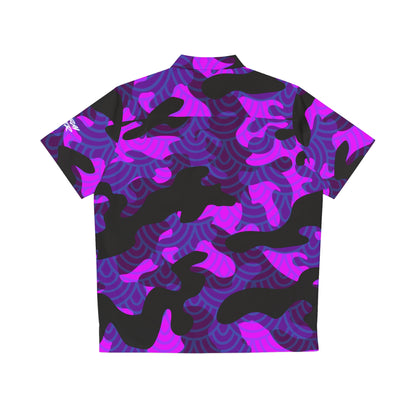 Button Down Shirt Purple Fish Scale Camo