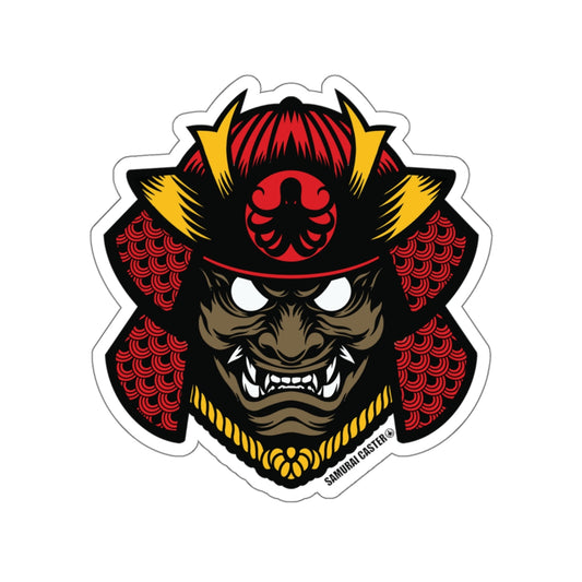 Samurai Caster Mask Die-Cut Sticker