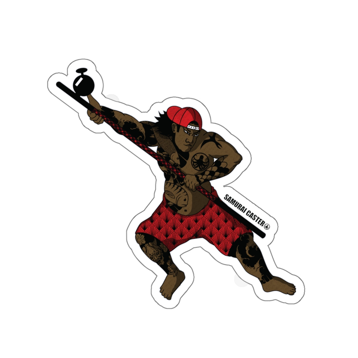 Samurai Caster Die-Cut Sticker