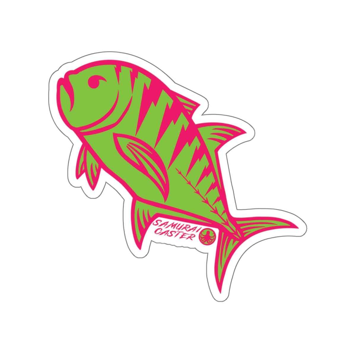 Samurai Caster Logo Lime Green Ulua Die-Cut Sticker