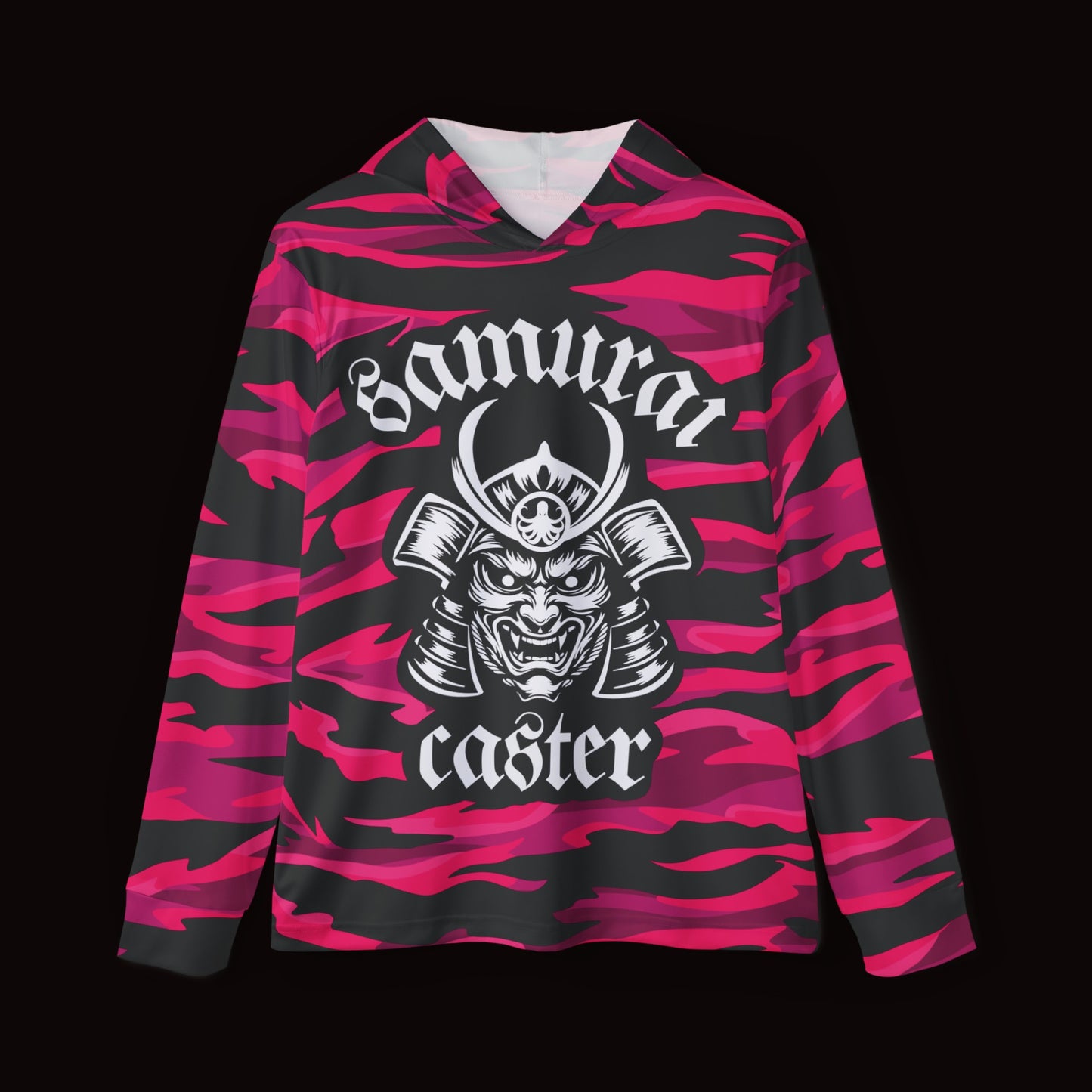 Moisture-Wicking Hoodie Pink Tiger Camo Samurai Helmet