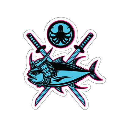 Samurai Caster Logo Blue Ahi Die-Cut Sticker