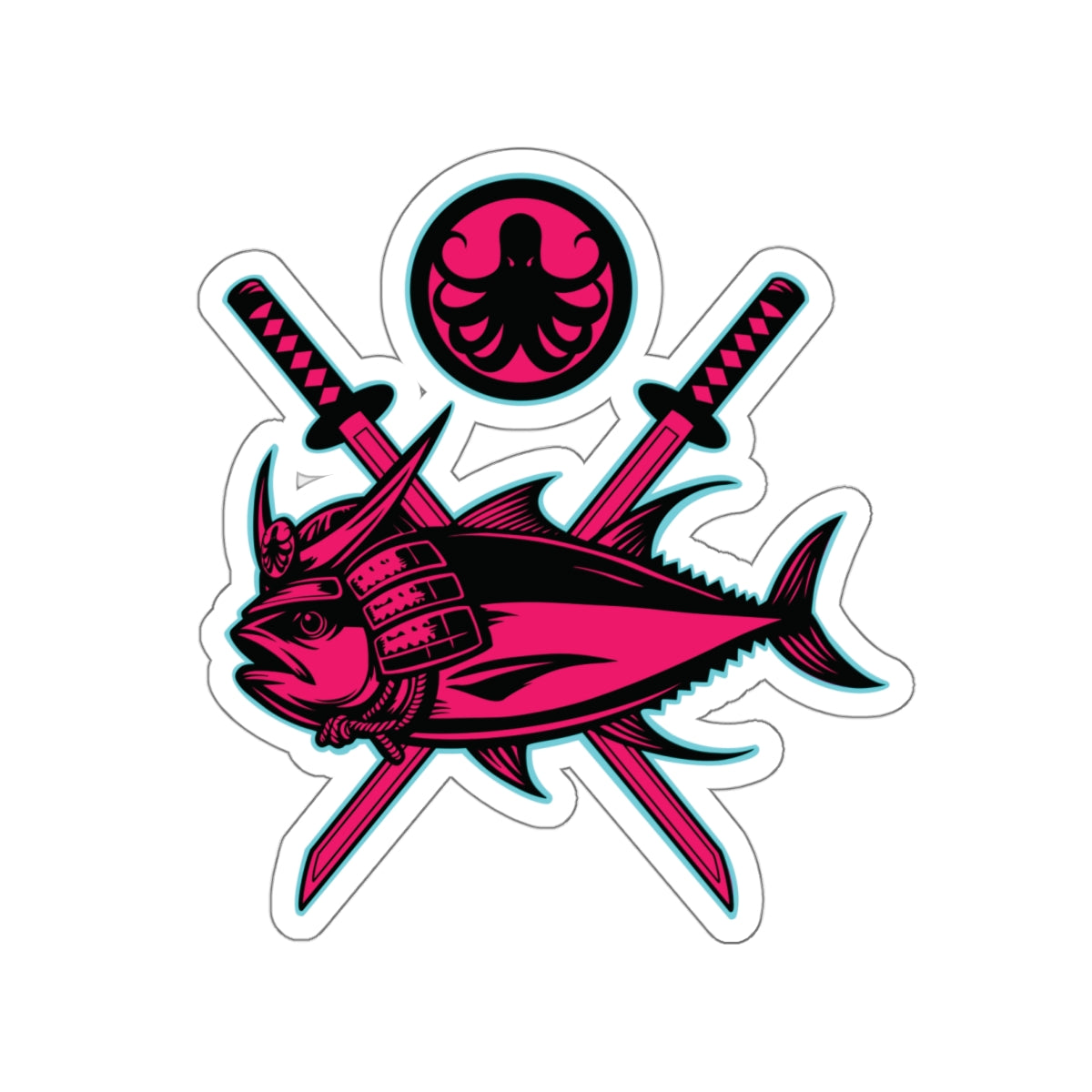 Samurai Caster Logo Pink Ahi Die-Cut Sticker