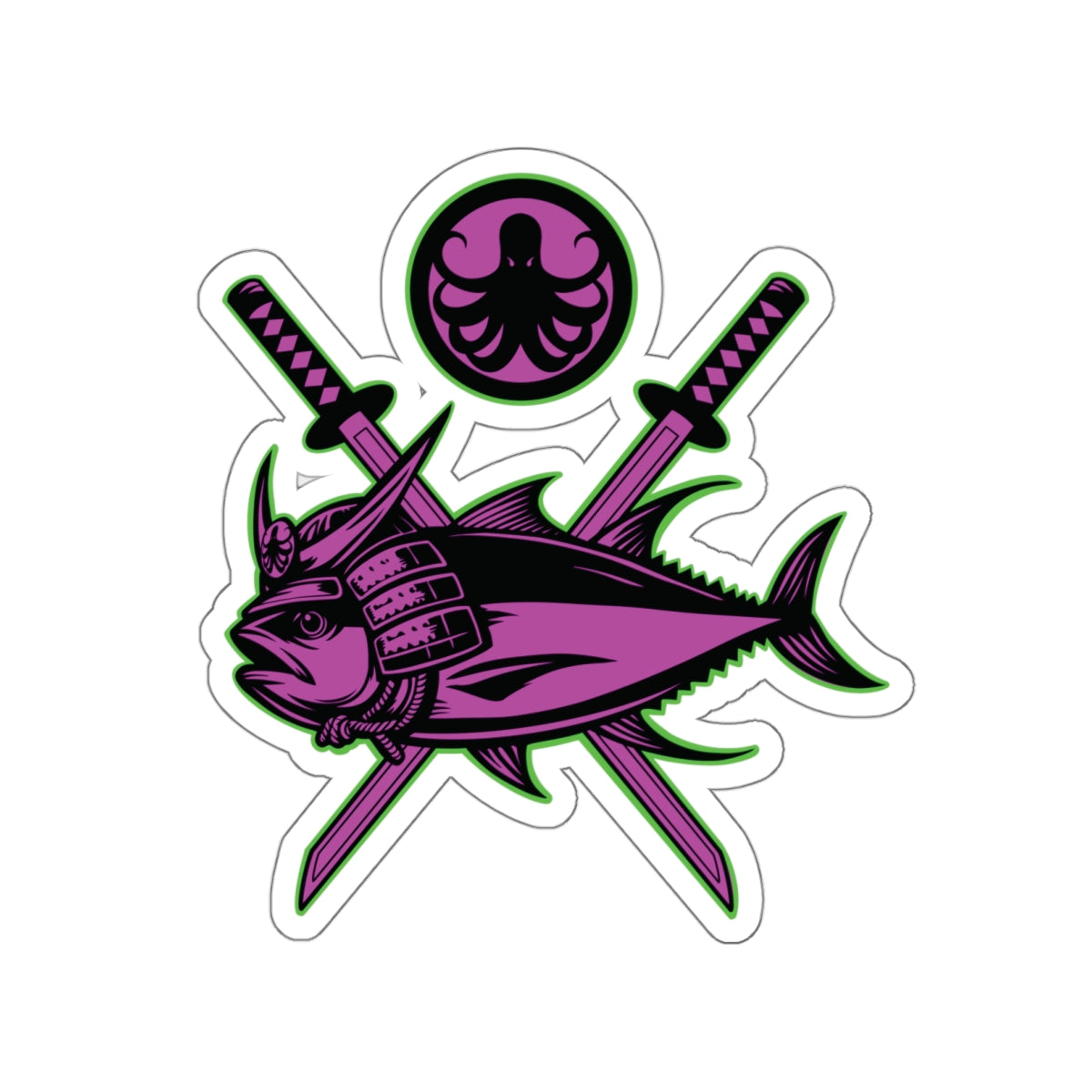 Samurai Caster Logo Purple Ahi Die-Cut Sticker