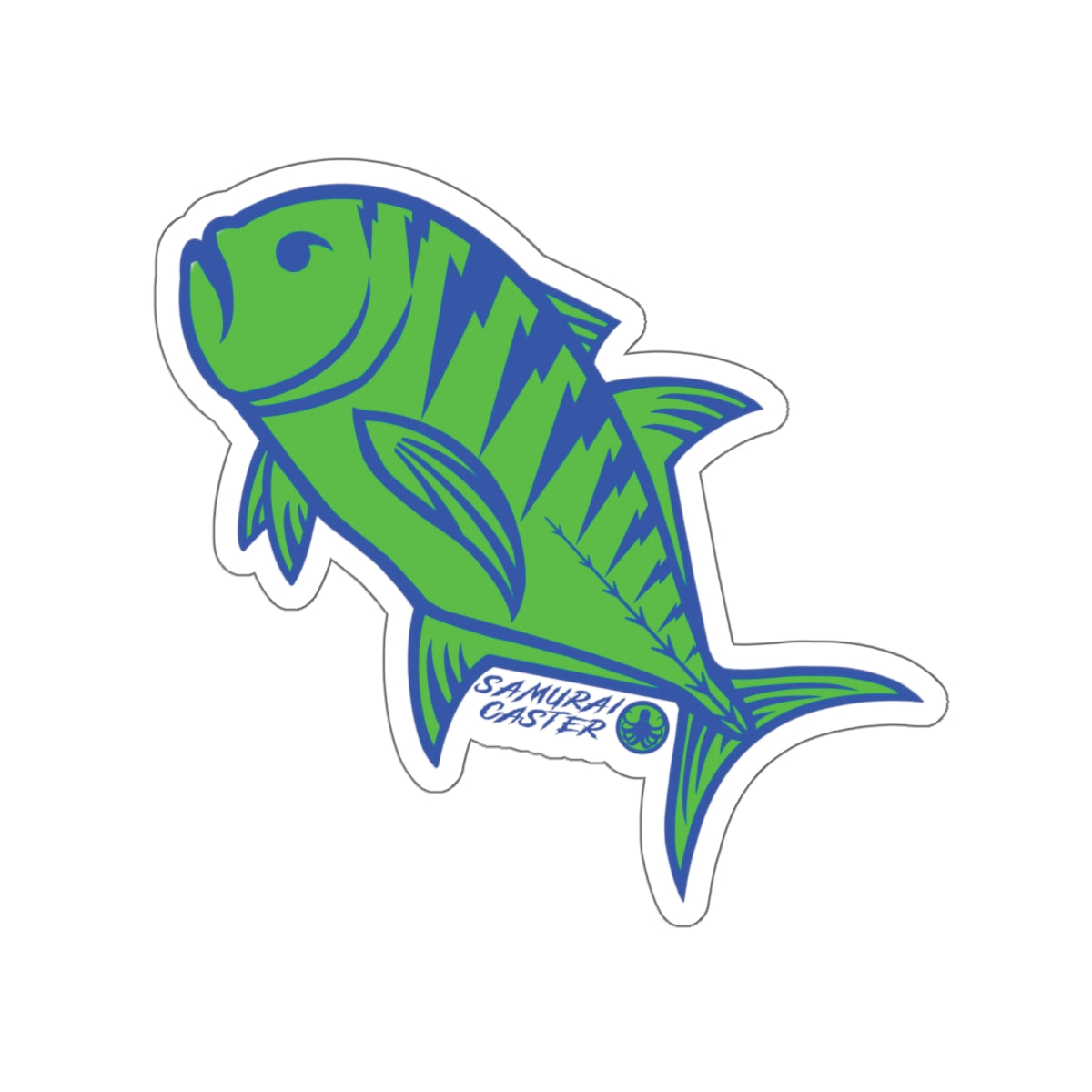 Samurai Caster Logo Green Ulua Die-Cut Sticker