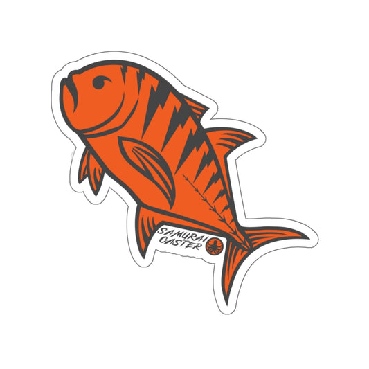 Samurai Caster Logo Orange Ulua Die-Cut Sticker