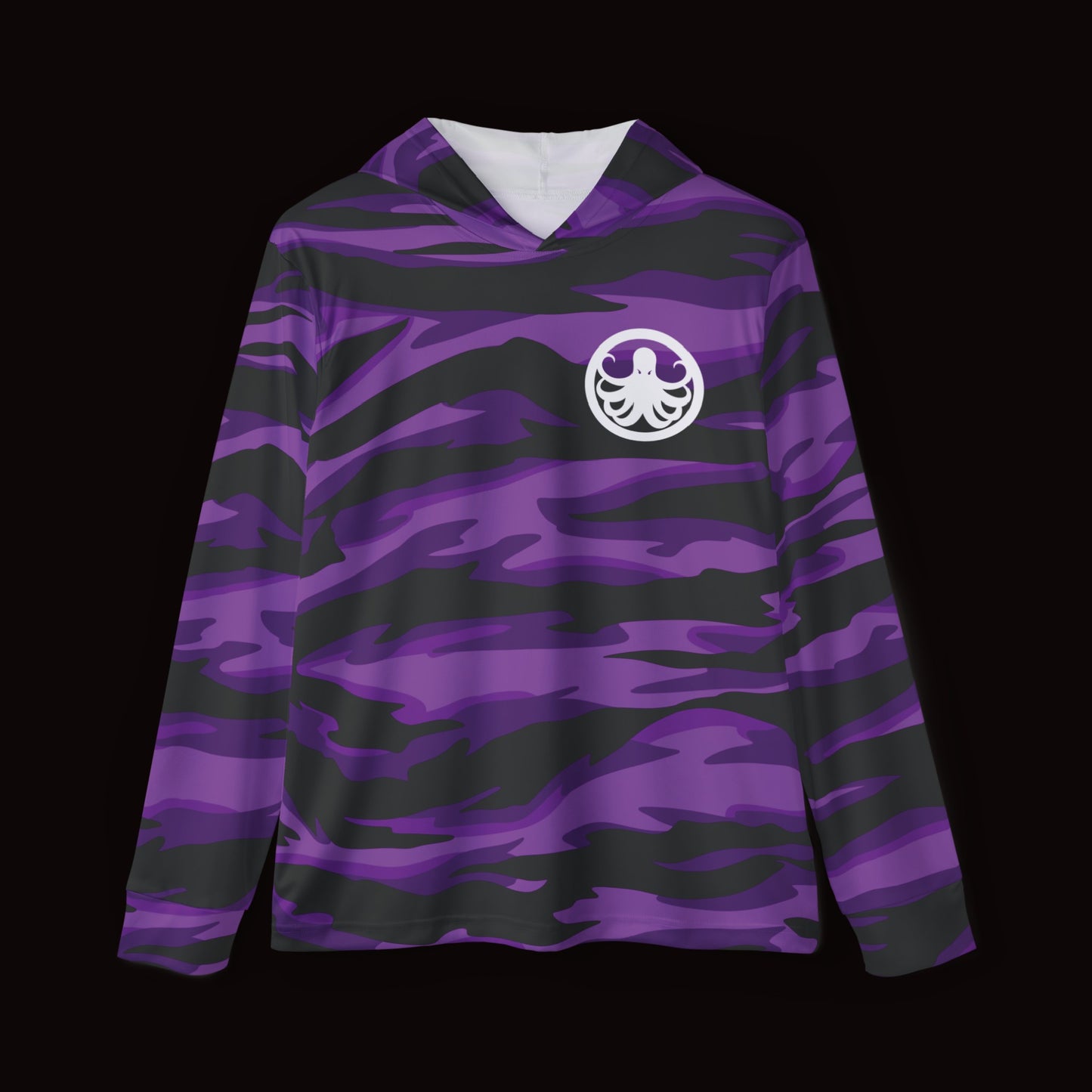 Moisture-Wicking Hoodie Purple Tiger Camo