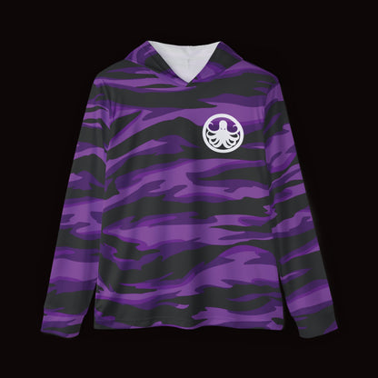 Moisture-Wicking Hoodie Purple Tiger Camo