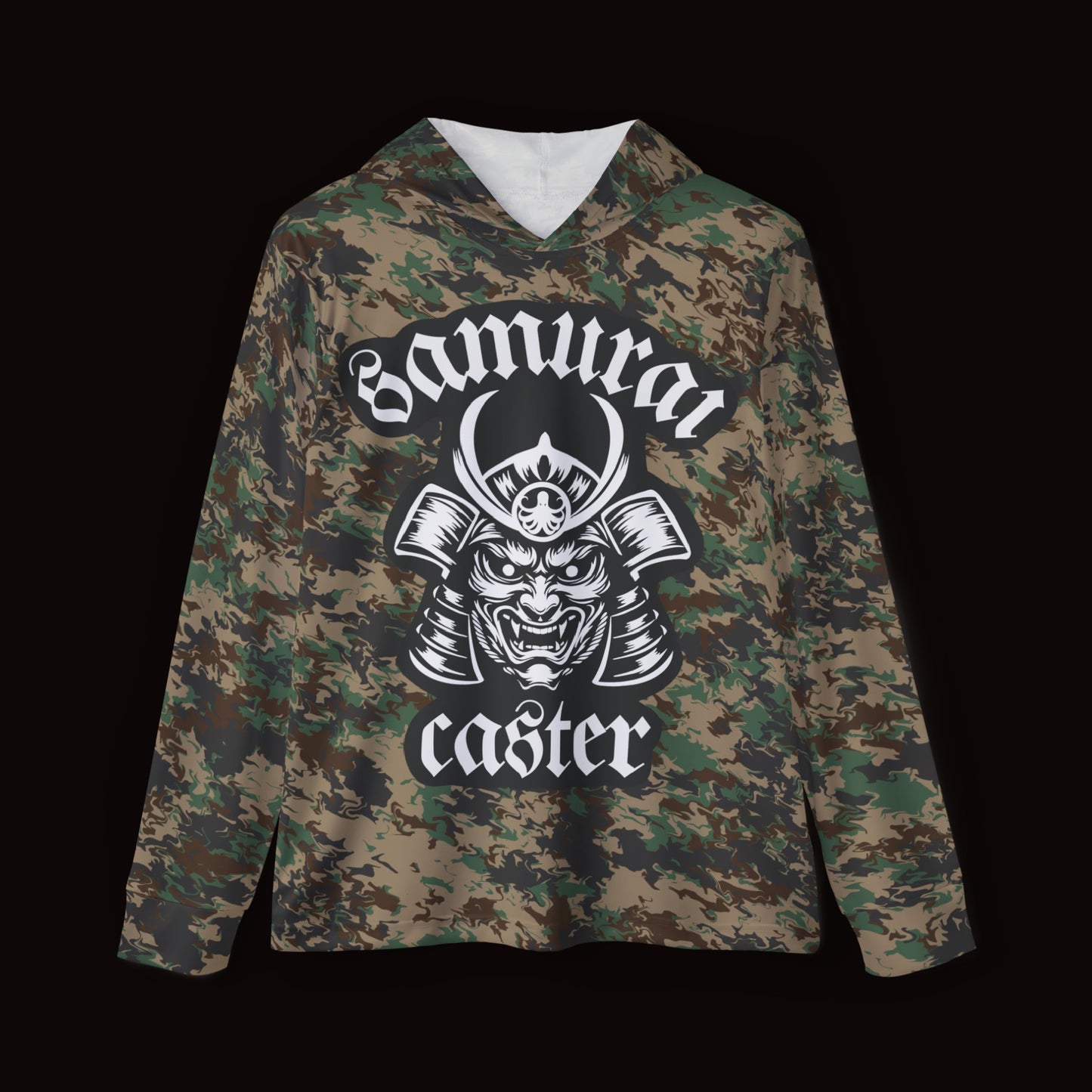 Moisture-Wicking Hoodie Green Camo Samurai Helmet